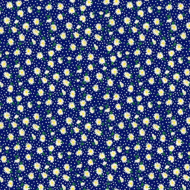 Daisies Navy Hairbow