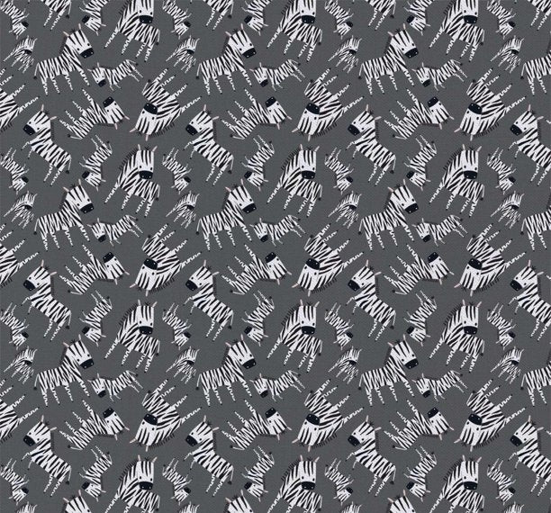 Gray Zebra Print Hairbow