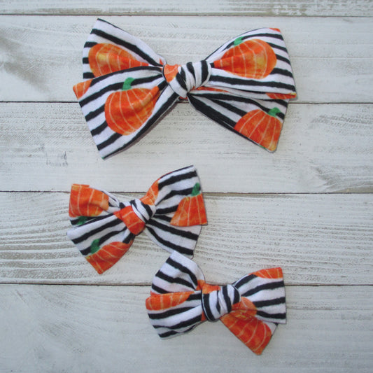 Pumpkins and Stripes Hairbow