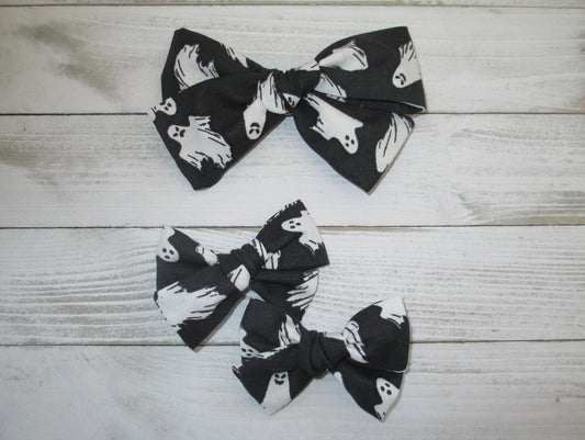 Glowing Ghost Black Hairbow